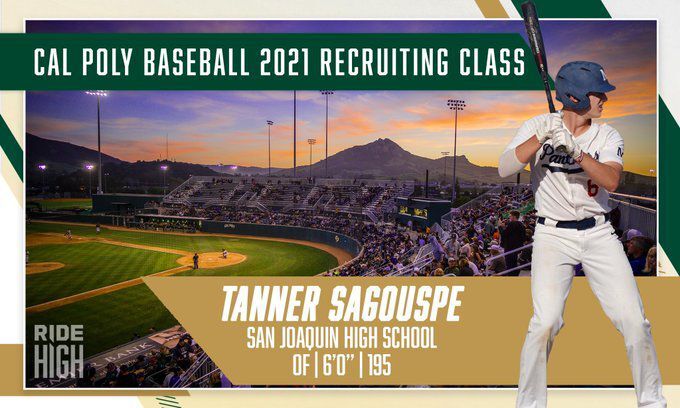 Tanner Sagouspe, OF, 6-0, 190, S/R, Madera, Calif. (San Joaquin Memorial High School)